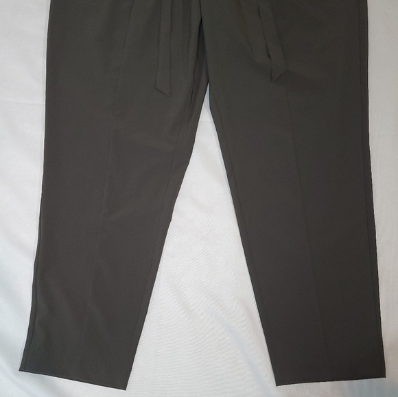 Modern Ambition Pants OLIVE Tie-Front Tapered Leg Pockets Elastic Waist Sz 2XL - Picture 5 of 16